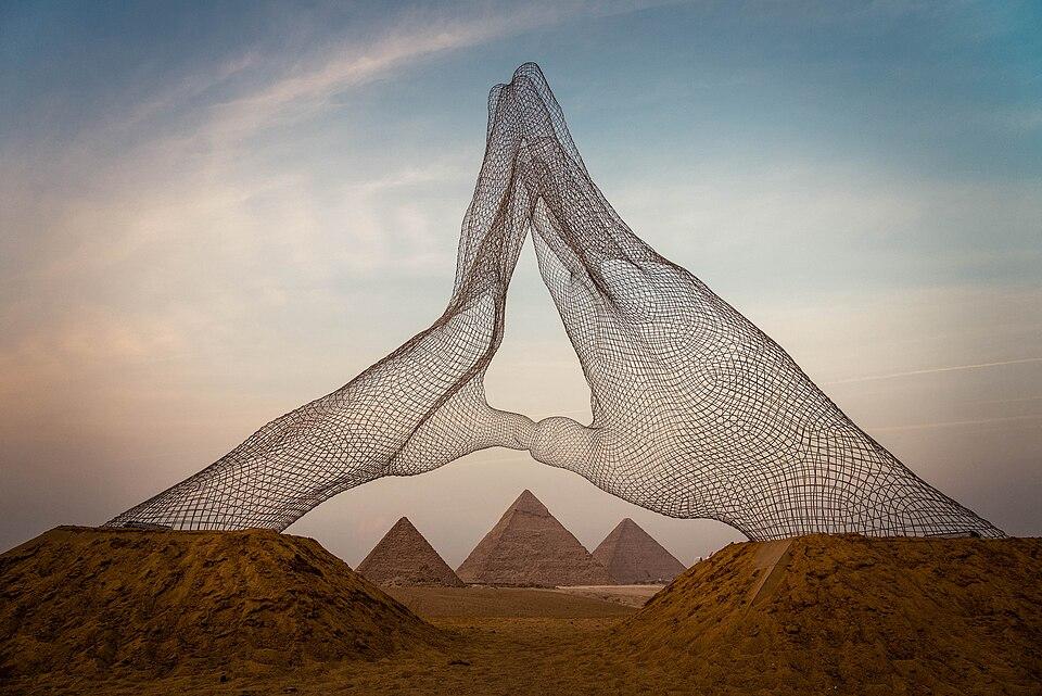 Egipt — imagine ilustrativă: Giza Pyramids during "Forever is Now" exhibition.jpg