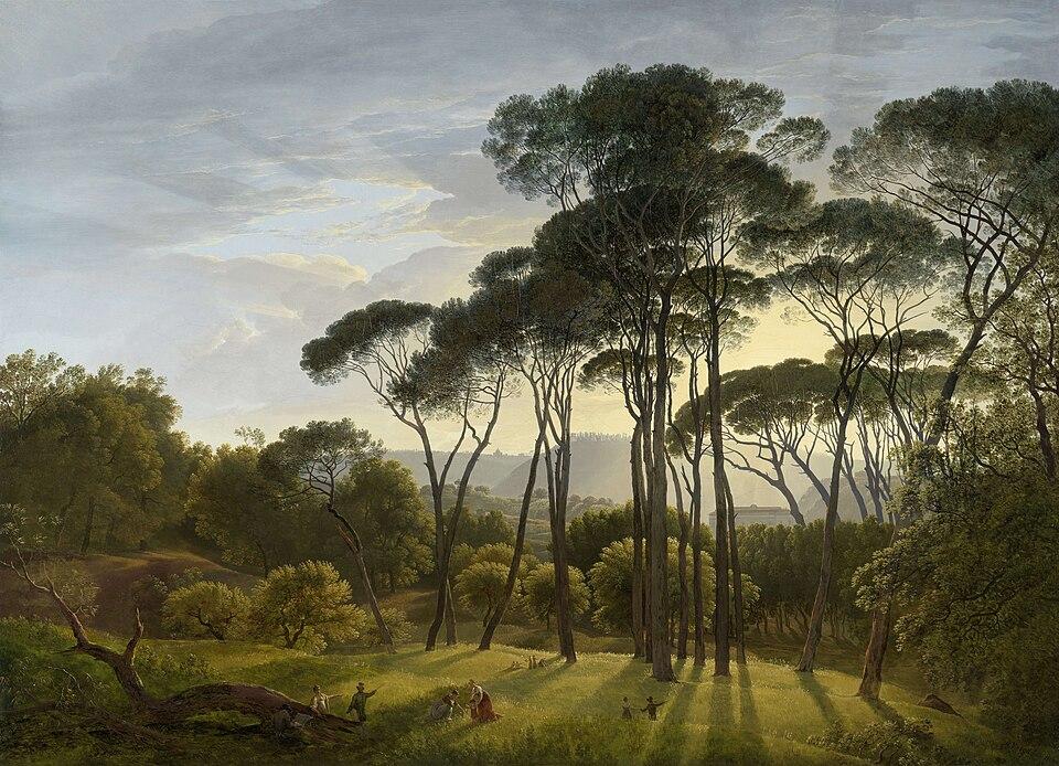Italia — imagine ilustrativă: Hendrik Voogd - Italian landscape with Umbrella Pines.jpg